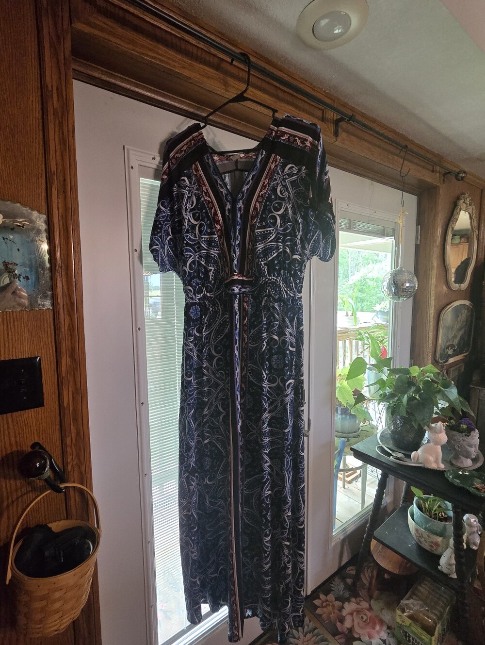 Cato Black Paisley V-Neck Maxi Dress